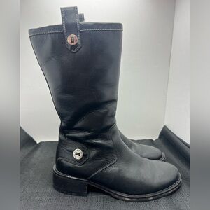 Cole Haan Black Leather Shearling Lined Winter Boots Women Size 8B